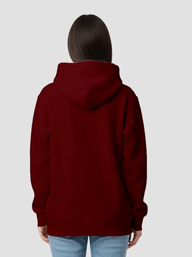 Image of Womens Plain Hoodie - Soft Cotton Blend Fleece Sweatshirt with Kangaroo Pocket & Drawstring Hood | Warm, Comfortable Winter Wear for Daily Use, Travel & Casual Outings