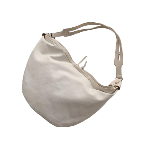 [プレメモ] キャンバス 無地 トートバッグ 2way 斜めカバン ショルダーバッグ ハンドバッグ シンプル 帆布 斜め掛け 布製 男女兼用 かわいい おしゃれ レディース 大容量 ボディーバッグ 手提げ 袋 かばん リュック 軽い カジュアル ファッション A4 旅行 ファスナー ワンショルダー (ホワイト)