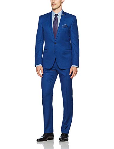 Costumes d'affaires haut de gamme HOTK en bleu royal avec finitions raffinées slim fit