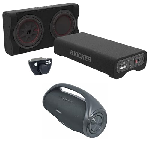 Audiosavings Bundle: Kicker 51PTRTP10 Powered Down-Fire Subwoofer+Enclosure Box PTRTP10 Bundle with Rockville Canon-XXL Huge Portable Bluetooth Speaker w Booming Bass+Wireless Link (2 Items)