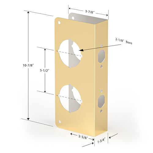 Placa de refuerzo elegante en oro pulido para cerradura de 2-3/8" 4