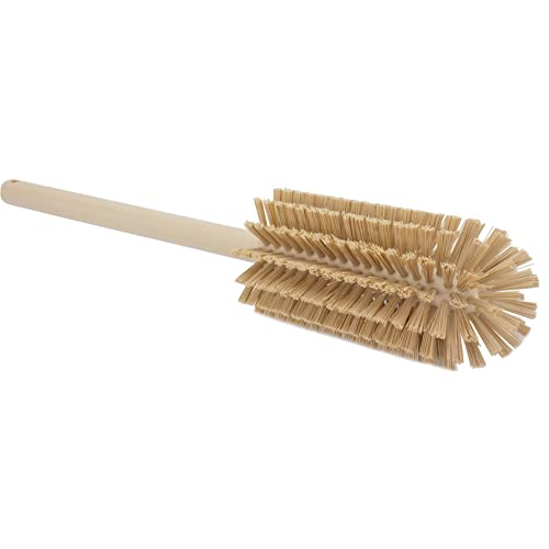 SPARTA Large Water Bottle Brush Ideal for Wide-Mouth Jars, Bottles and Tumblers, Dishwashing Tool with Handle for Home and Commercial Kitchens, Plastic, 16 Inches, Tan, (Pack of 4)