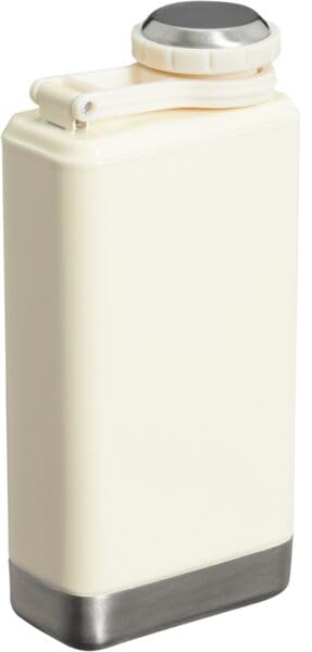 Image of Stanley Adventure Pre-Party Flask 5 oz | Leakproof Hip Flask | Hinge Connected Never Lose Cap | Insulated Stainless Steel Liquor Container | BPA-Free | Cream Gloss