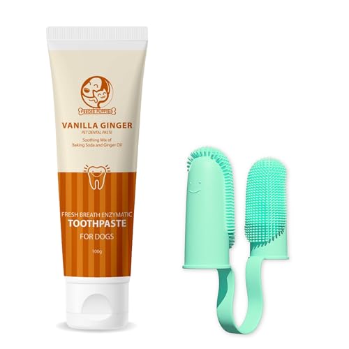 Image of Foodie Puppies Dental Care Combo for Dogs and Cats - (Couple Toothbrush and Vanilla Ginger Toothpaste, 100gm) Fresh Breath Formula I Soft Bristles for Easy Dental Care Toothbrush for Small Pets
