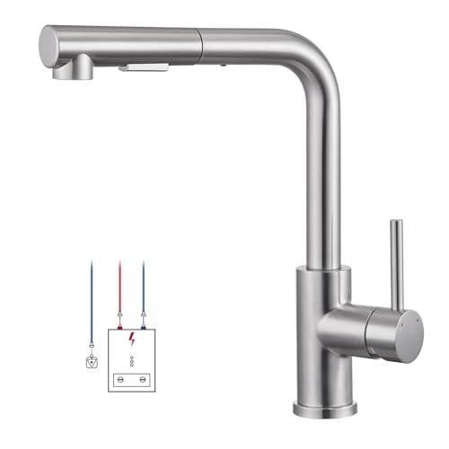 WOOHSE Grifo de cocina de baja presión extensible