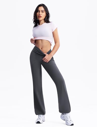 POSHDIVAH Creamluxe Elastic Bottoms Straight Leg Pants 33" Grey X-Small — view 5