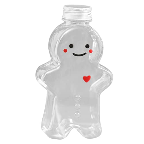 FUNOMOCYA 3pcs Juice Bottle Carton Bottle Christmas Drink Bottles Beverages Bottles Gingerbread Man Drinking Cup Jug Container with Lid Juice Containers for Juicing Empty Bottle The Pet Food
