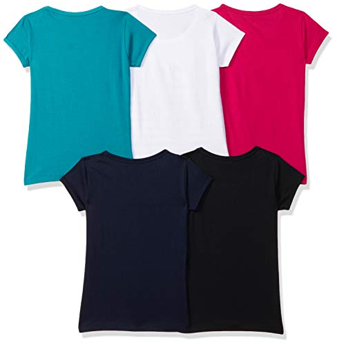 T2F Girl's Plain Regular Fit T-Shirt (GLS-TSRT-03_Multicolor 5 3-4 Years) - Image 2 thumbnail