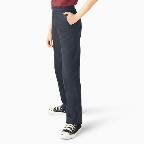 Image of Dickies Kids Girls 7-16 Stretch Slim Straight Pant, Dark Navy, 12