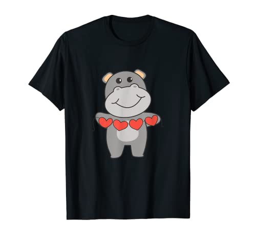 Hippopotame pour la Saint-Valentin - Animaux mignons avec cœurs - Hippopotame T-Shirt