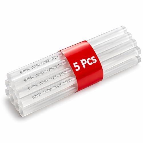 Image of Ultra Clear Hot Melt Glue Sticks | 11mm x 165mm | Pack of 5 pcs | Transparent All-Purpose Adhesive | Universal Compatible | by Mario