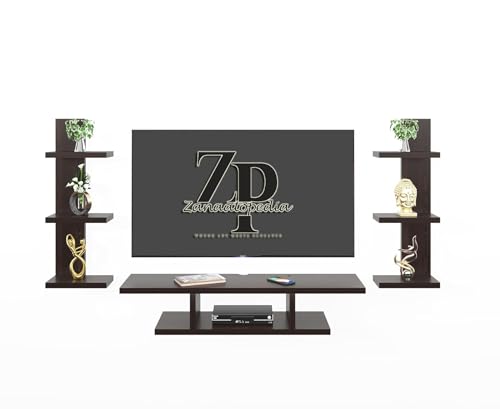 Zanaatopedia Tv’s Entertainment Unit | TV Stand Wall Mount | Engineered Wood LCD Panel | Set-Up Box Holder Cabinet for 43″ LCD (Size:- 25×7 Inches with Ladder Shelf) Colour :- (Brown) Zanaatopedia Tv’s Entertainment Unit | TV Stand Wall Mount | Engineered Wood LCD Panel | Set-Up Box Holder Cabinet for 43″ LCD (Size:- 25×7 Inches with Ladder Shelf) Colour :- (Brown)