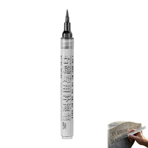 Pluma de pintura con letras de piedra - Marcador de restauración de lápidas doradas, herramienta de reparación de inscripciones | Bolígrafo de pintura impermeable para exteriores, para tumba, cementer