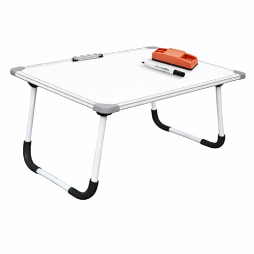 Image of YAJNAS Writable Whiteboard & Laptop Table | Portable Study Desk & Lap Desk for Bed with Laptop Support | Foldable Lap Bed Table, Ideal for Home & Office Presentation - (15 x 26, Whiteboard)