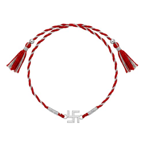 Image of GIVA 925 Silver Eternal Swastik Rakhi | Raksha Bandhan Rakhi for Mens | Gift for Couple | With Certificate of Authenticity and 925 Stamp