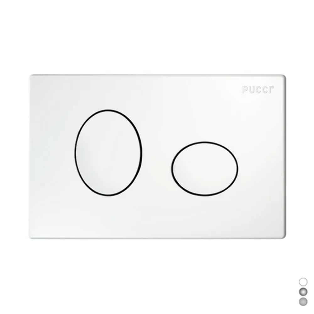 Placca per cassetta di scarico ad incasso Pucci Eco 2 Pulsanti Ellisse - 2014 bianca