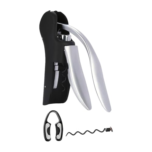 Abrebotellas de vino con sacacorchos vertical compacto, abridor de botellas de palanca - Sacacorchos de palanca vertical eficiente - Sacacorchos y abrebotellas manuales con tornillos antiadherentes
