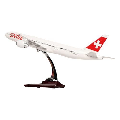 Image of Toys Uncle Diecast Aeroplane Scale Model, (46 cm B777 Swiss), Multicolor