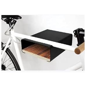 STIKE Bike Rack Shelf – Multifunctional Wall-Mounted Bike Hanger with Shelf – Premium Bamboo and Aluminum Wall Mount Shelf Bike Stand – Japanese Minimalist Display Shelf for Bicycles (Black)