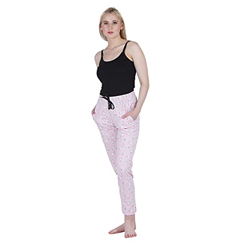 Image of Women's Cotton Printed Night Pyjama with Two Pockets