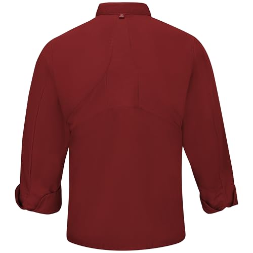 Image of Red Kap Men's Long Sleeve Ten Button Chef Coat with Mimix and Oilblok