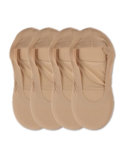 Image of MeMoi 4 Pairs Women's Cushioned Fine Edge No-Show Sock Liner