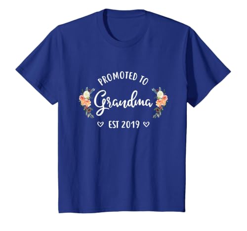 Promoted to Grandma Est 2019 Mothers Day New Grandma T-Shirt T-Shirt, Youth, Royal Blue, 4T