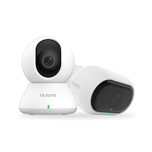 blurams Outdoor Indoor Security Camera Bundle Set, 1080p Dome Camera w/ Two-Way Audio | Sound/Person Detection | IR Night Vision | Cloud&Local Storage | Compatible with Alexa and Google Assistant