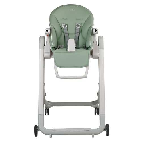 Image of PEG Siesta, Grow with Baby Folding High Chair & Recliner, Mint (Green) | Height Adjustable, Quick Clean & Easy Push Wheels For Babies & Toddlers, Made in Italy
