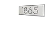 Modern House Numbers, Rectangle Framed Brushed Silver Aluminum with Gray Acrylic - Contemporary Home