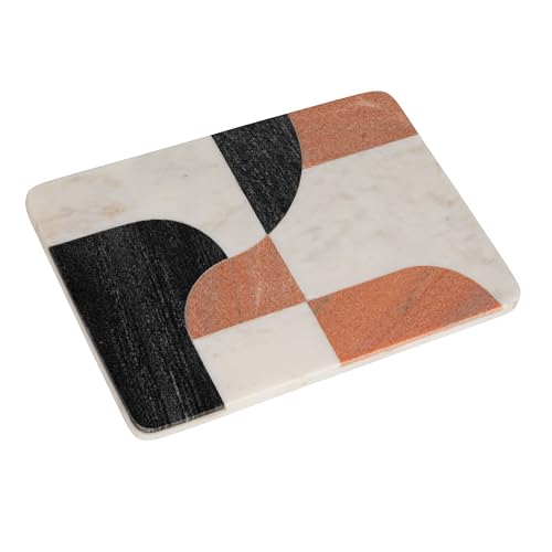 Tabla de cortar rectangular de mármol con diseño abstracto miniatura 1