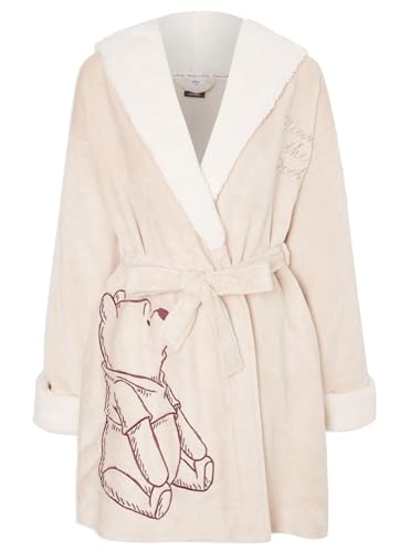 K Collection Ladies Ex Store Snuggly Dressing Gown - Loungewear Nightwear - Winnie Design - Sizes 4-22 (Winnie Design Neutral Colour Size 16-18)