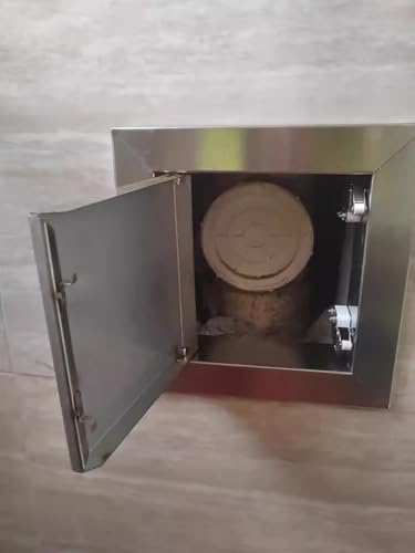 Puerta de acceso empotrada de metal con escotilla para valvulas 7
