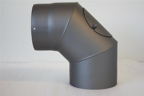 Rurka dymowa łuk 90° z drzwiami ø 160 szary #288 2 mm