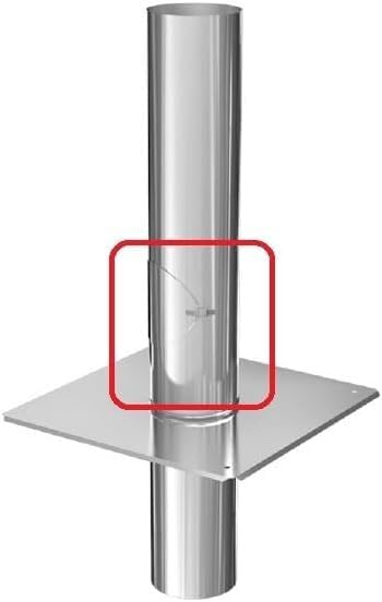Exteon - Tubo per canna fumaria, 150 mm, a parete singola, 0,5 m, per stufe a legna e camini, include spazzola per la pulizia e facile da installare