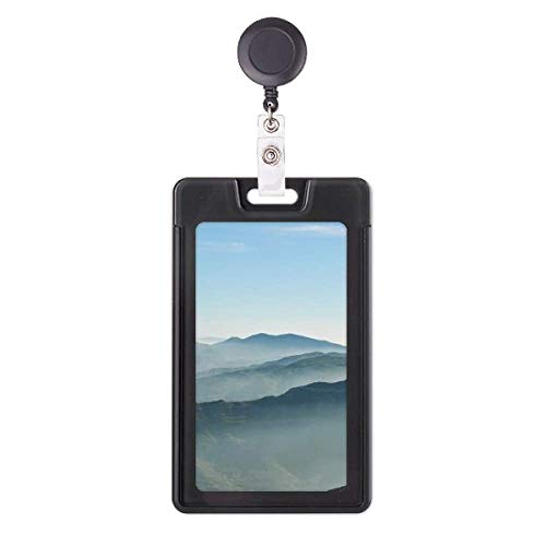 Porte-badge rétractable Sunshine Mountains avec motif sky fog et nature
