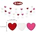Valentine's Day Felt Ball Garland，Welcome Valentine's Day Party Decor Banner (Red Heart All)