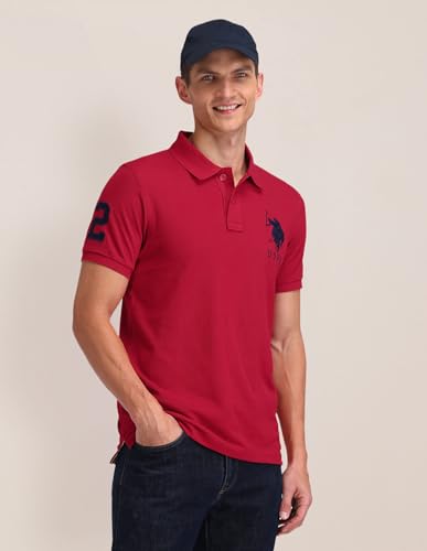 Image of U.S. POLO ASSN. Men's Printed Round Neck Half Sleeve Casual Cotton Regular 1665 T-Shirts (UDTSH2240)
