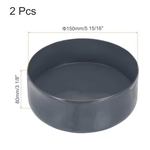 Image of uxcell 2pcs Rubber End Caps 150mm(5 15 /16 Inch) ID x 80mm(3 1 /8 Inch) H Vinyl Round Tube Bolt Cap Cover Screw Thread Protectors Dark Grey