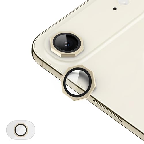 Image of GadgetBite Snaptra Octagon Camera Lens Protector Compatible with iPhone 17 Air - 9H Tempered Glass with Metal Ring, Scratch-Resistant Camera Cover - Gold