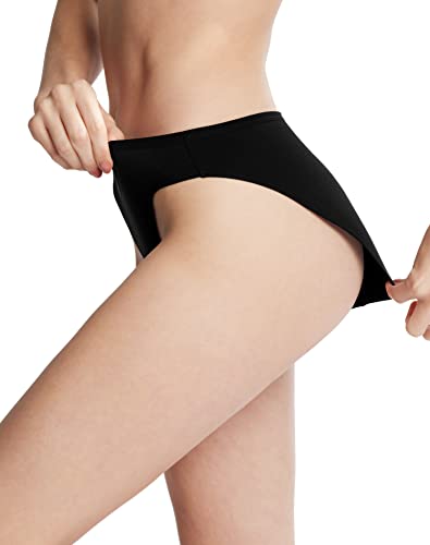 Innersy Women's High Cut Bikini Underwear Cotton Stretch Hipster Panties For Women 6 Pack (X-Large, 6 Black) #TOP3