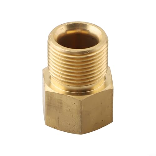 Zilimontt M22 15 mm Außengewinde auf M22 14 mm Innengewinde, metrischer Adapter, Messing-Hochdruckreiniger-Anschluss für Schlauch und Hochdruckreiniger-Aufsatz, kompatibel mit elektrischen