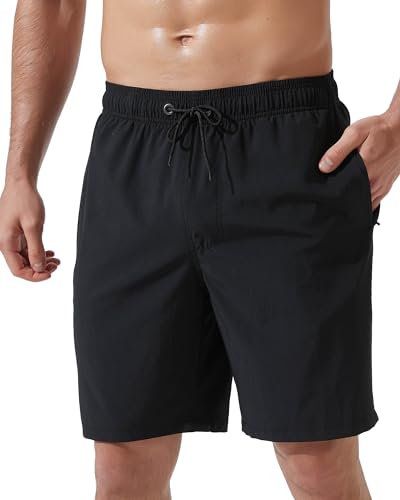 Arcweg Mens Swim Trunks 9 Inch Long Board Shorts Quick Dry Beach Swimsuit Bathing Suit with Zipper Pockets Mesh Liner(XS-2XL)