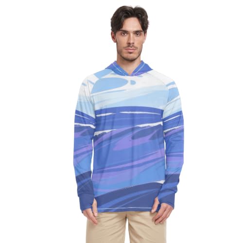 Sweat à capuche rashguard UPF 50+ pour homme en violet style mer