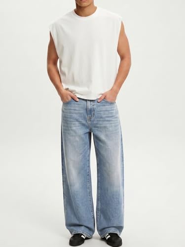 Comdecevis Men's Baggy Jeans Wide Leg Streetwear Loose Fit Denim Pants - Image 5