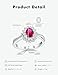 RANDES Red Ruby Oval Ring Sterling Silver Ruby Promise Rings for Women Split Shank Statement Ring Oval Engagement Rings Size 6