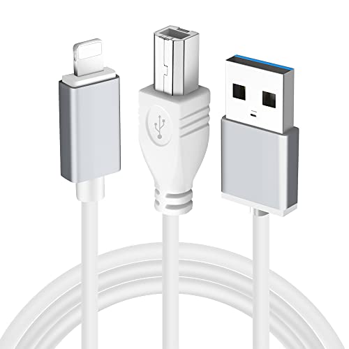 Câble Midi USB 2.0 de type B 2 en 1,Câble MIDI,Appareils iOS compatibles avec iPhone, iPad, contrôleur Midi,Instrument de musique électronique,Interface audio d'enregistrement, microphone USB Cover
