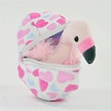 Mini flamant rose en peluche dans un œuf d'environ 13 cm - Doudou mignon à...