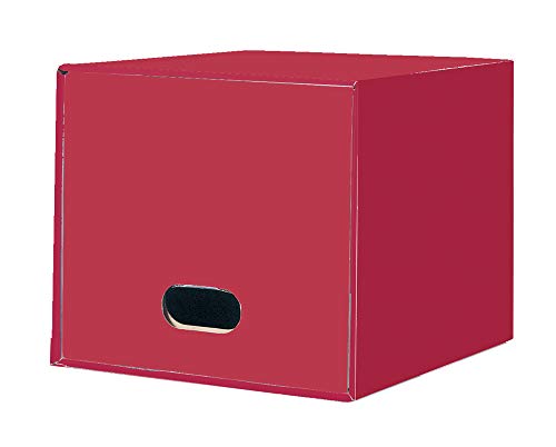 K-Hit’s 引き出しケース ダンボール 積み重ね 衣類 収納 書類 保管 小物整理 A4 B5対応 赤 1個 KSA500R