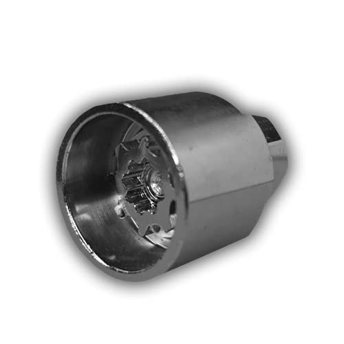 Dado Ruota Auto Chiuso Sede Conica 60&deg; Con Prolunga Chiave 19 Passo M14x1 50 Zinc Bianca D42